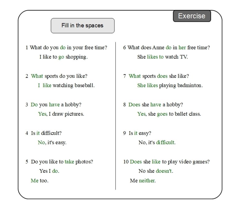 Unit 2 Exercise answer