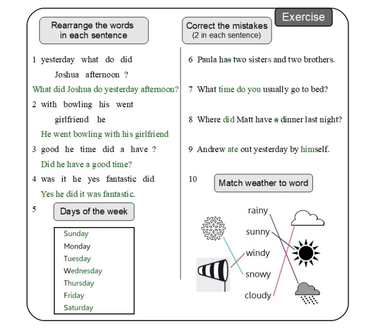 Unit 6 Exercise answer