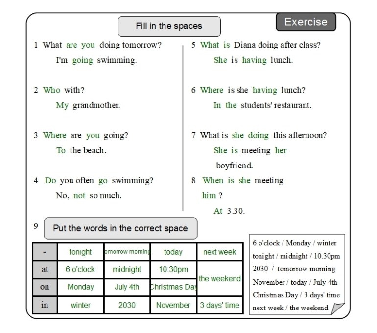 Unit 9 Exercise answer