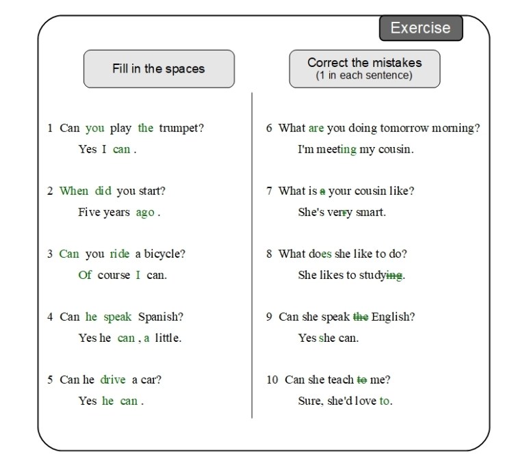 Unit 11 Exercise answer