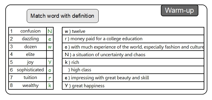 Unit 10 Warm-up answer