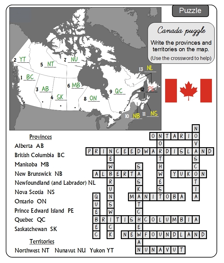 Unit 3 Puzzle answers