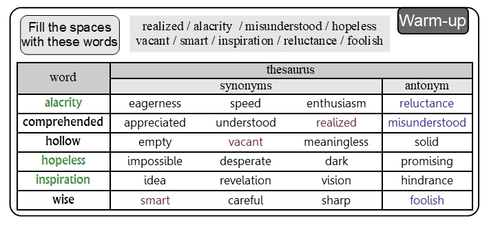 Unit 16 Warm-up answer
