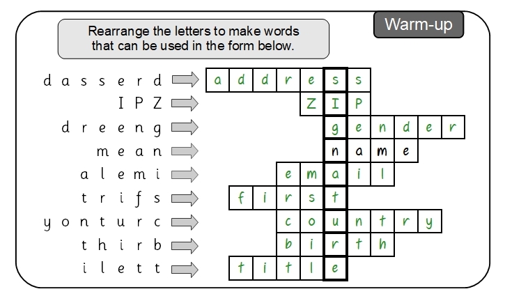 Unit 2 Warm-up answer