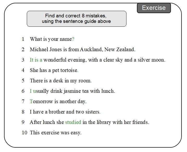 Unit 9 Exercise sample answer