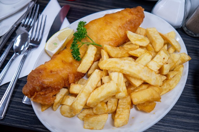 Fish and chips, Blackpool, England, UK