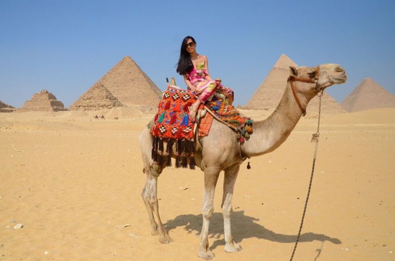 Riding a camel, Cairo, Egypt