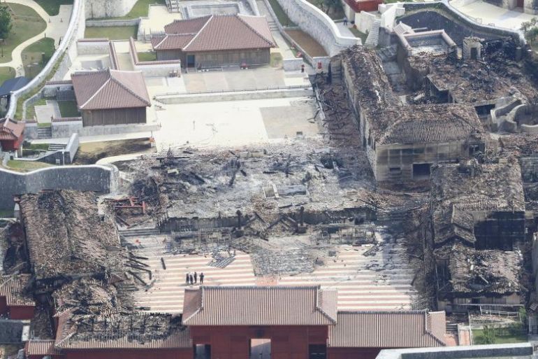 Shuri Castle ruins (after Nov 2019 fire)