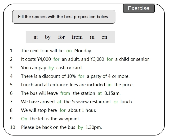 Unit 11 Exercise answer