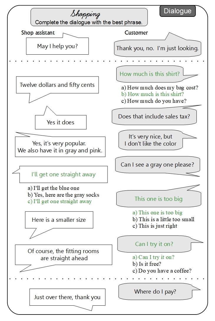 Unit 12 Dialogue answer